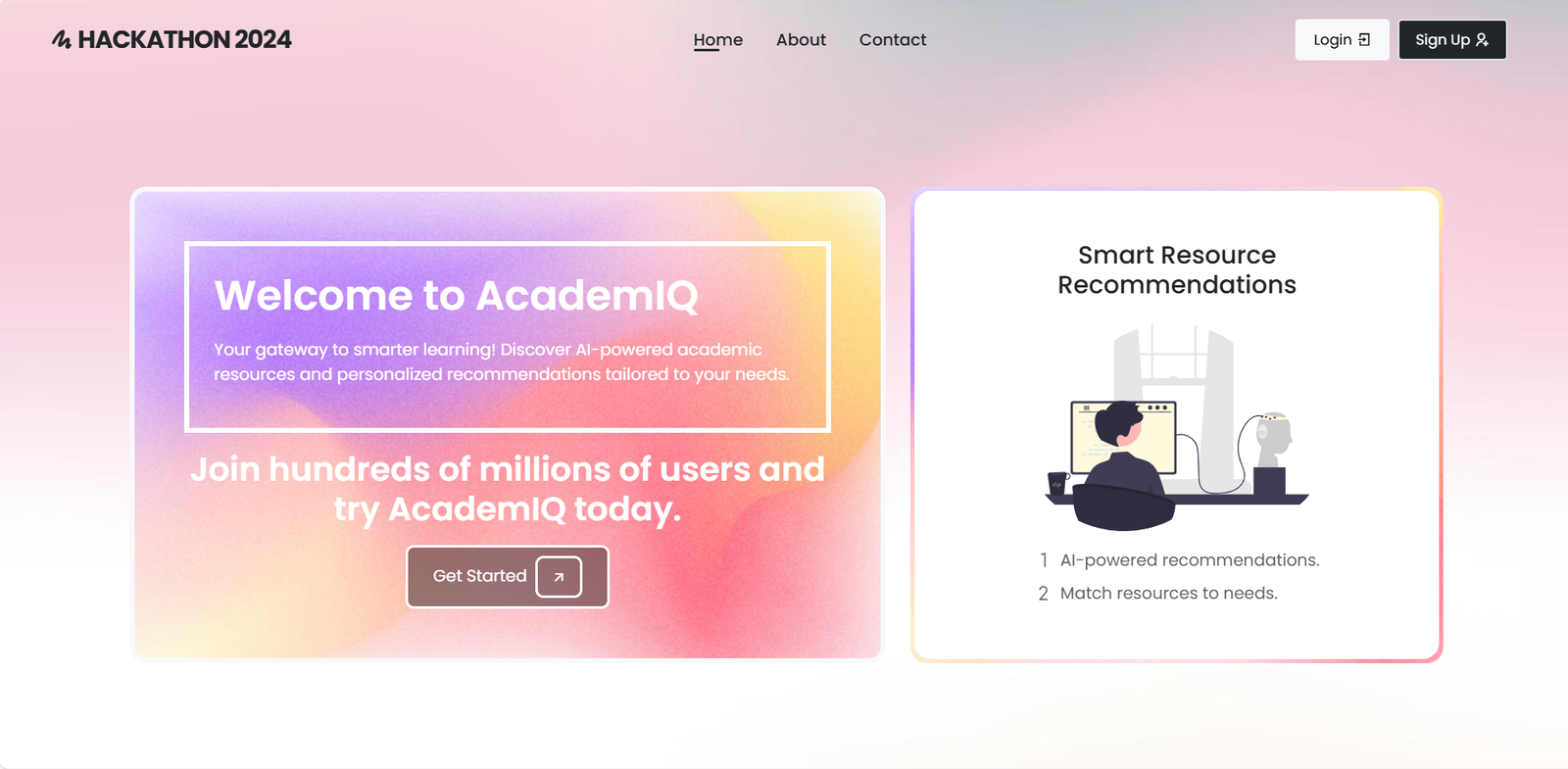 Academic Recommendation - Main View